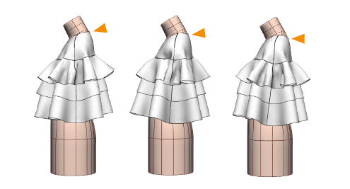 Back-neck-point fixing simulation